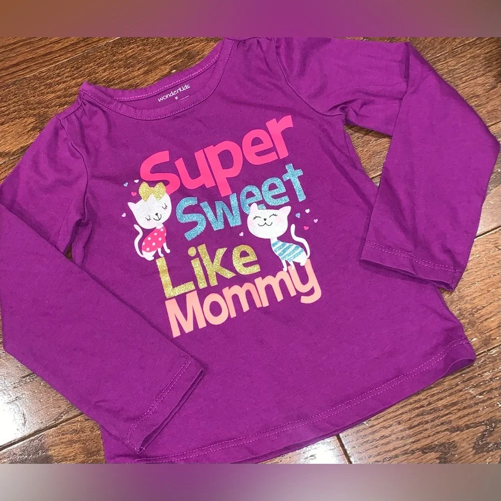 Lot of 2 Toddler Girl Graphic Tees‎ 3T Leopard Cat Cute Core Y2K Kids